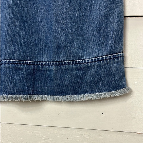 J. Jill Denim Shift Dress Sleeveless Knee Length Pockets Blue Chambray Size S - Picture 3 of 5